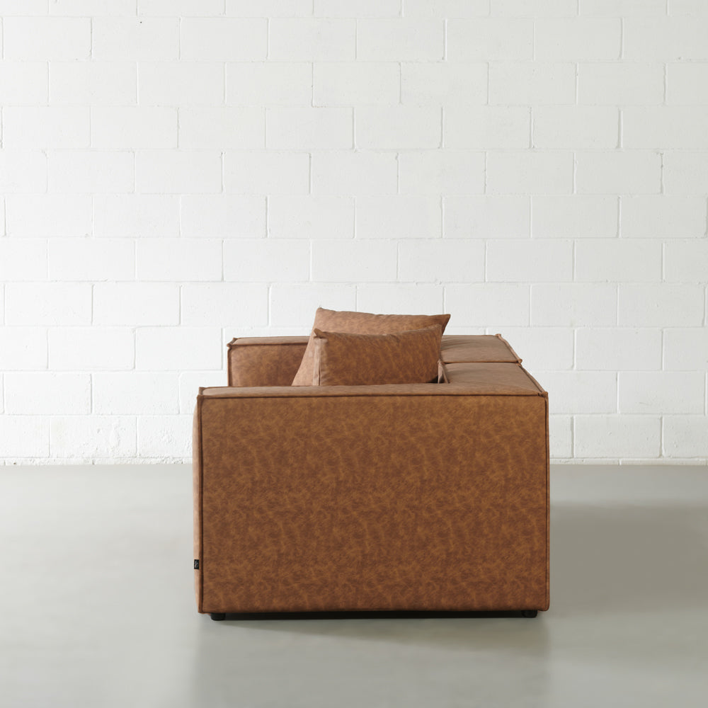 MASON - Brown Vegan Leather Modular Set (2 piece)