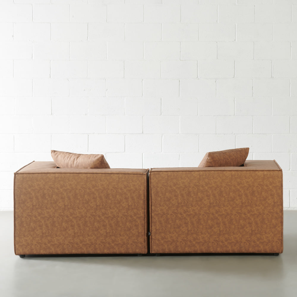 MASON - Brown Vegan Leather Modular Set (2 piece)
