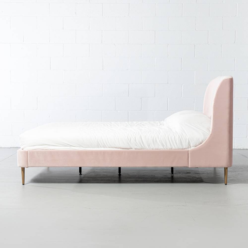 MEREDITH - Pink Velvet Bed