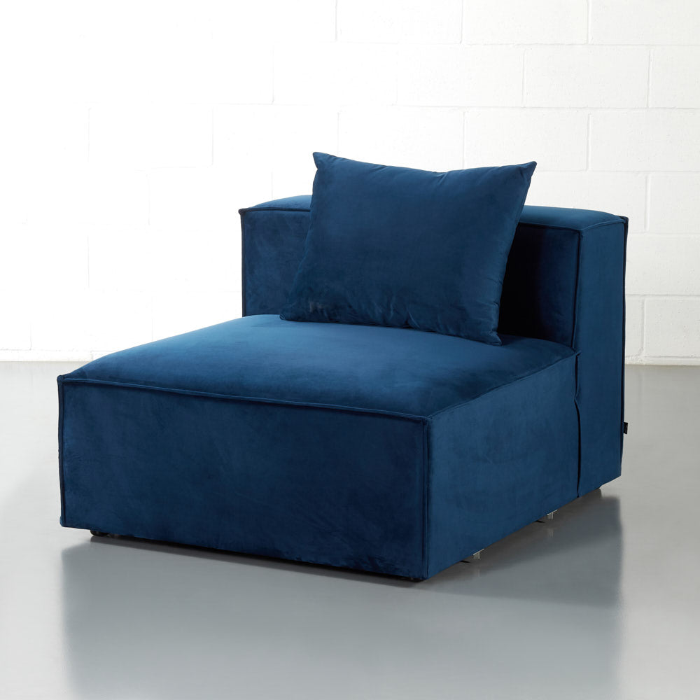 MASON - Blue Velvet Armless Chair Module