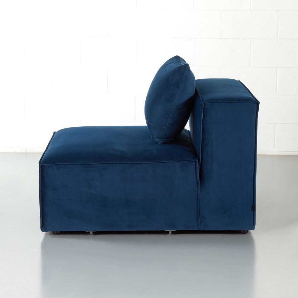 MASON - Blue Velvet Armless Chair Module