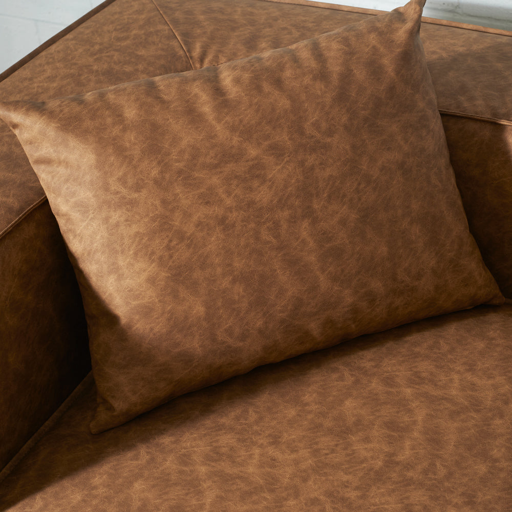 MASON - Brown Vegan Leather Modular Set (2 piece)