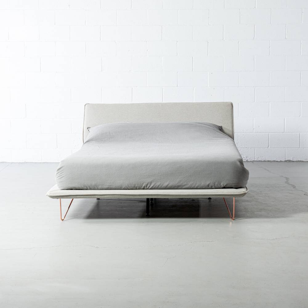 MARIA - Light Grey Fabric Bed