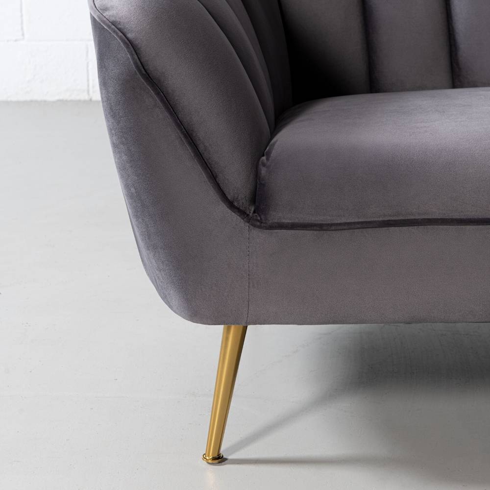 AUDREY - Grey Fabric Sofa