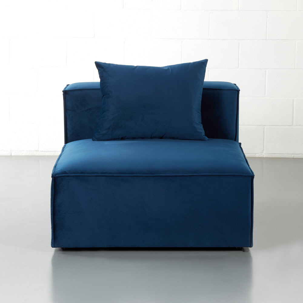 MASON - Blue Velvet Armless Chair Module