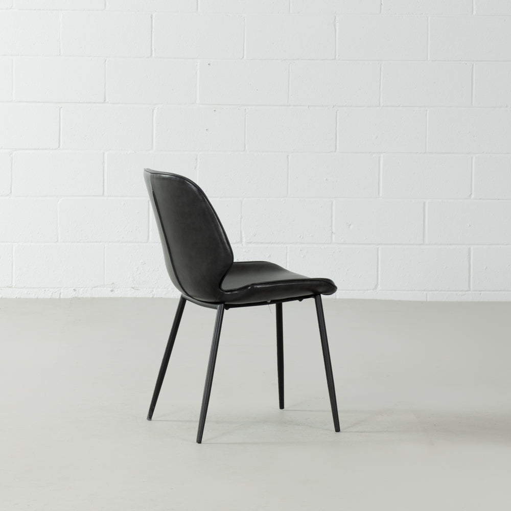 MONROE - Black Leather Dining Chair